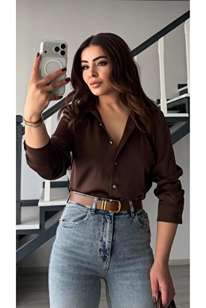 Oslove Bitter Coffee Satin Shirt