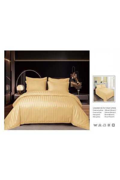 Unicorn Concept Plain double bed linen, Finet, 6 pieces, Light Beige