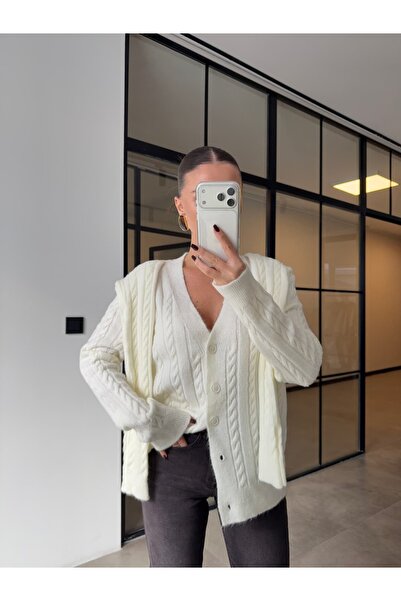 BB Bensu Buyruk CARDIGAN DETALAT CU ȚESUT PENTRU PĂR