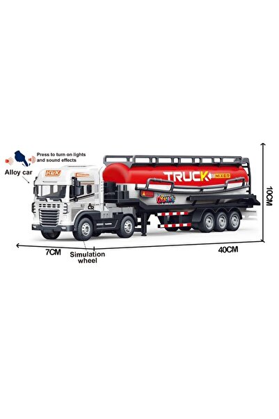 tmtoysandmore Su Tankeri Tır 40 Cm Uzunluk Işıklı Sesli Metal Kafa Oyuncak