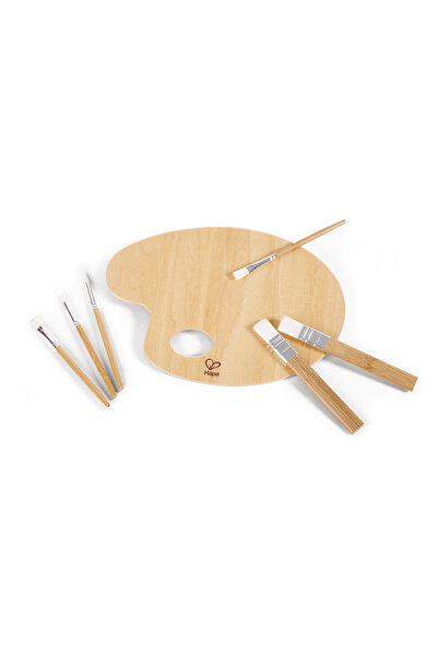 Hape Bamboo Art Palette and Brush Kit - 7 pcs