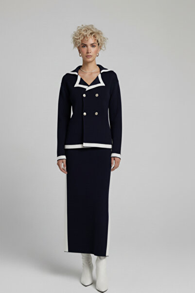 buğrahayalin Women's Knitwear Jacket Skirt Two-Piece Set