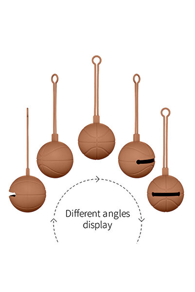 Pitikot Pitikot® Portable Silicone Pacifier Holder, Basketball Pattern, Red