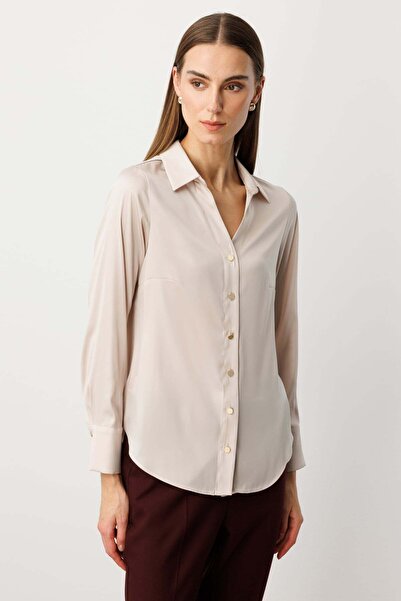 Ekol Σατέν μπλούζα με κουμπιά