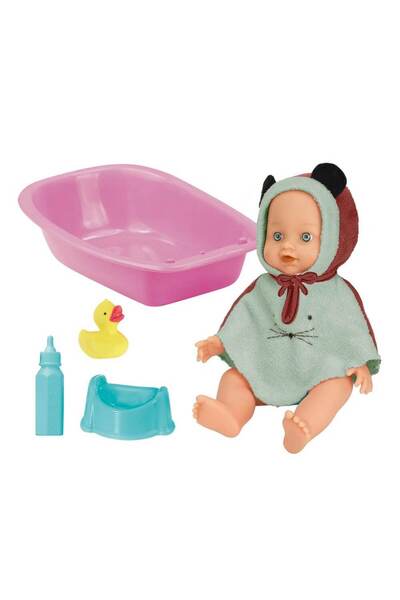 Aimantine Set papusa bebe cu 4 accesorii baita Aimantine, 30 cm, Multicolor