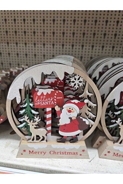 OEM Wooden Decoration Santa Claus Post Office 14x16cm