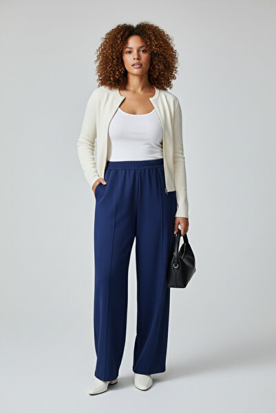 Elisho Soft Touch Oshho Modal Fabric Wide Leg Pants with Pockets