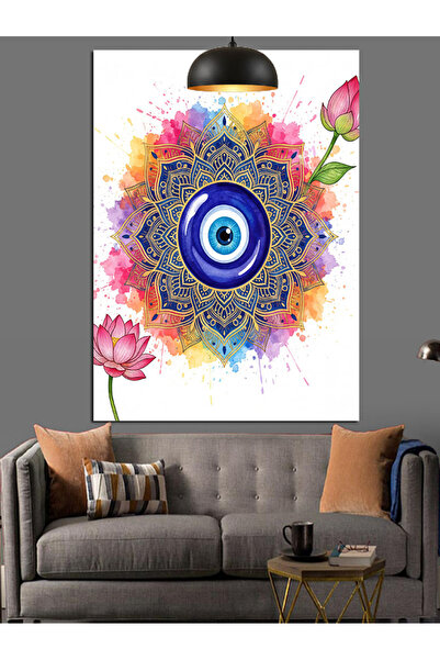 KanvasSepeti Nazar boncuğu Pictură în ulei de înaltă calitate texturat Canvas...