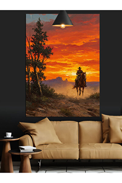 KanvasSepeti Apus de soare în pădure Pictură în ulei de înaltă calitate textu...