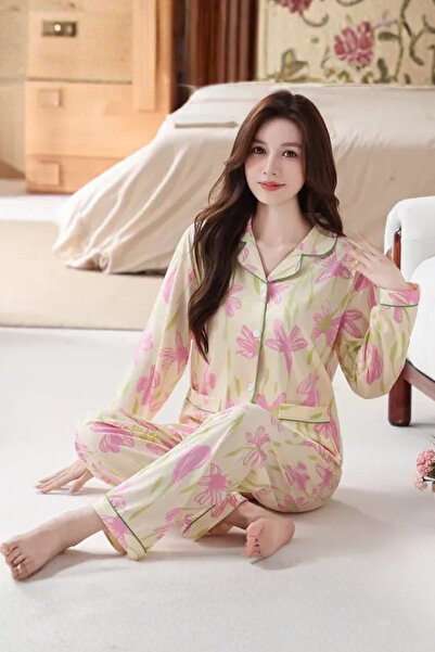 Muchmy Floral Printed Cozy Womens Pajama Set Lounge Two Pieces Casual Sleepwe...