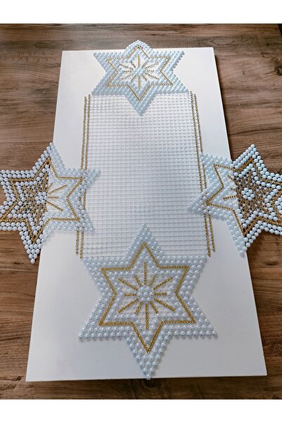 NMSONE Kasnakişi Boncuklu Yatak Odasi Takımı ( El Yapımı Beyaz Renk 1 Uzun 2 ...