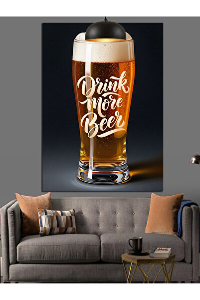 KanvasSepeti Παγωμένο ποτήρι μπύρας Υψηλής ποιότητας ελαιογραφία Με υφή Καμβά...