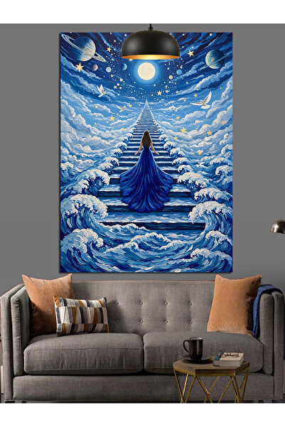 KanvasSepeti Peisaj de iarnă Pictură în ulei de înaltă calitate texturat Pânz...