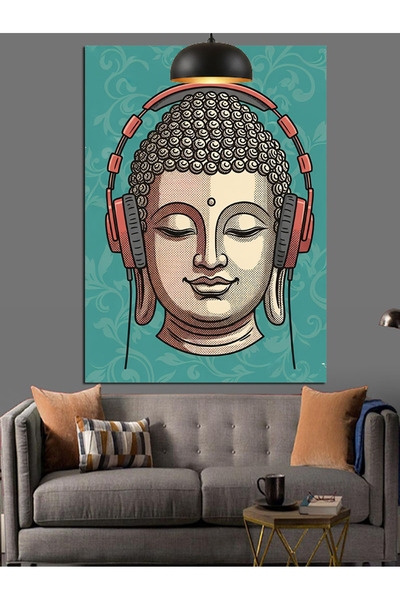 KanvasSepeti Figura lui Buddha Pictură în ulei de înaltă calitate texturat Pâ...