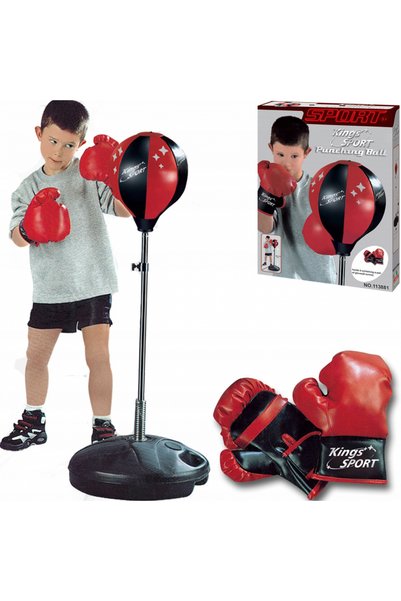 Matadi Set de box pentru copii cu stand reglabil si manusi
