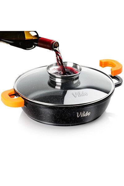 Vilde Oală pentru prăjit/gătit cu înveliș antiaderent din granit și capac de ...
