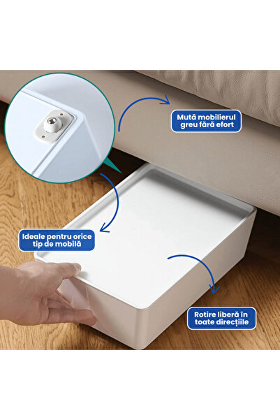 OferteTop Set of 12 360° Self-Adhesive Universal Furniture Casters, Durable and Easy to Install