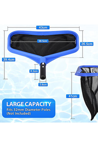 Yeabett Fine nylon pool net, double deep, compatible with 32 mm handle