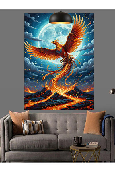KanvasSepeti Rising Phoenix Pictură în ulei de înaltă calitate texturat Canva...