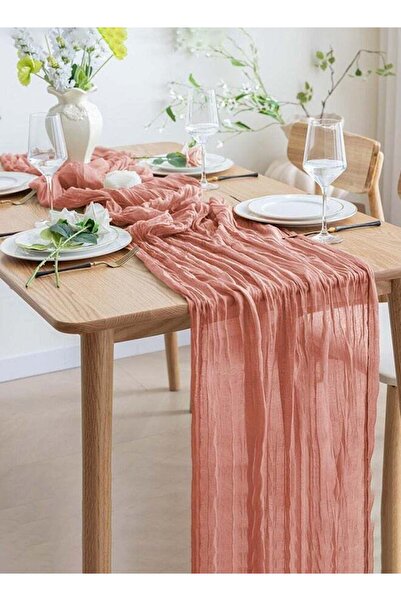Genericc 4M Cheesecloth Table Runner, Pink, 90 x 400 cm