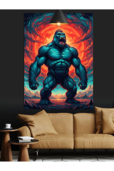 KanvasSepeti Figura lui King Kong Pictură în ulei de înaltă calitate texturat...