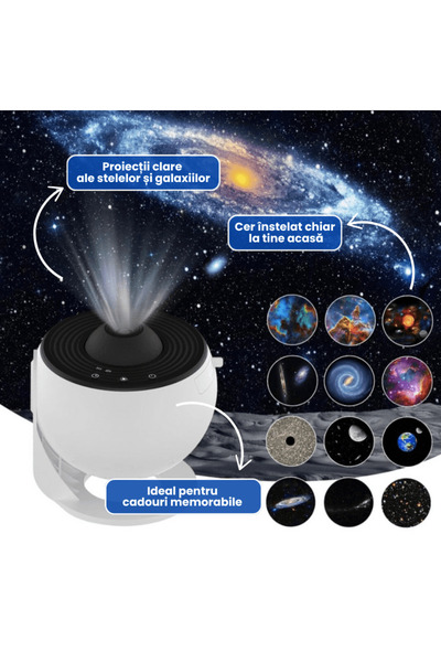 OferteTop Star and Galaxy Projector with 12 Patterns, 360° Rotation and Timer
