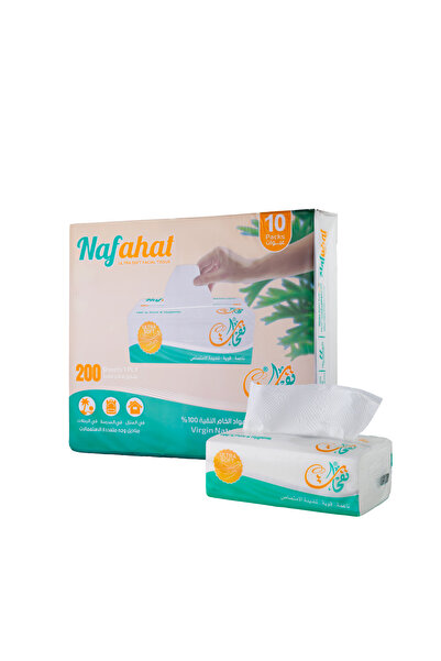 nafahat مناديل نفحات 200منديل مفرد 3 طبقات50 عبوة