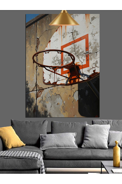 Tablo Mega Basketbol Potası Spor Dekoratif Kanvas - Mdf Ahşap Tablo