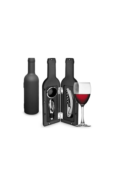 OEM Bottle-shaped corkscrew set with 3 wine accessories