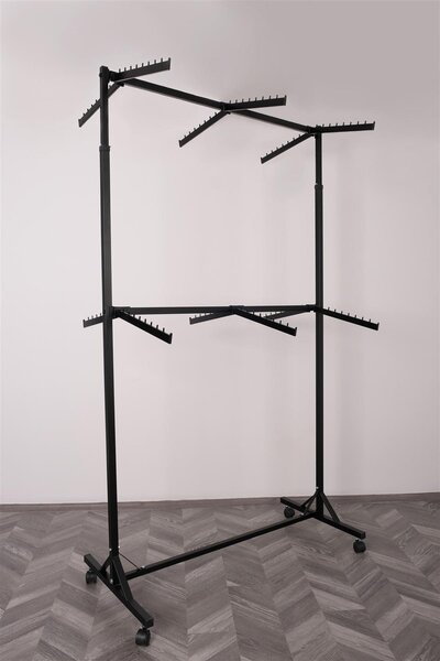 SMR MODERN RAF AHŞAP VE ÇELİK RAF SANAYİ Çift Katlı Çift Taraflı 12 Bastonlu ...