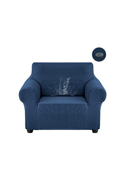 JZS Waterproof Sofa Slipcover Stretch Jacquard Blue S