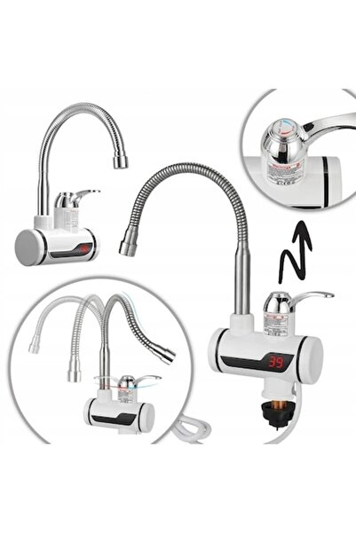 OEM Instant electric water heater with LCD screen and flexible faucet FOTOROB