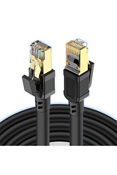 JZS كابل إيثرنت CAT8 40 جيجابت في الثانية 3 متر أسود LAN