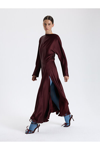 BAQA Burgundy Minimalist Long Dress