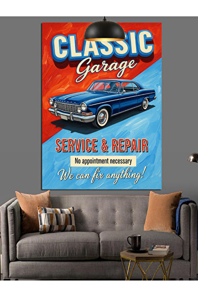 KanvasSepeti Mașină clasică veche Pictură în ulei de înaltă calitate texturat...