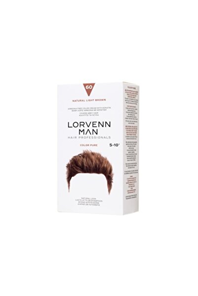Lorvenn Vopsea de păr pentru bărbați Lorven Color Pure 60 Șaten deschis 40 ml