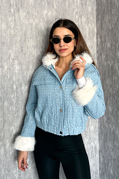 ModaPlaza Women's Fur Hooded Coat 99533