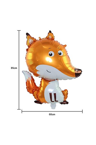 JZS Big Fox Balloons 6pcs Foil Helium Lion Shape Safari Party Decorations