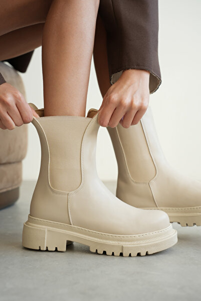 Luis Toronto Cizme elastice bej (4CM)