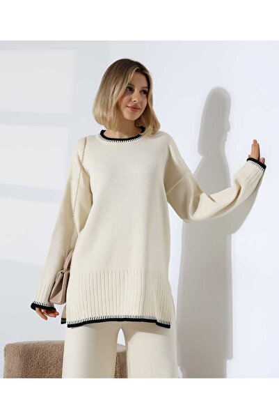 Cemre Life New Deux Women's Shepherd Stitch Detailed Knitwear Set