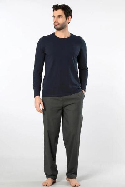 Cacharel Ανδρικό σετ πιτζάμα, επάνω μέρος από χτενισμένο βαμβάκι και κάτω από ύφασμα ποπλίνα, 95% βαμβάκι, 5% ελαστάνη