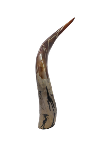Generic Hand-Carved Decorative Horn – African-Inspired Home Accent