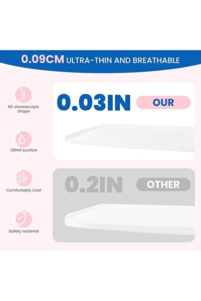 Paporich 100 Disposable Nursing Breast Pads – Ultra-thin, Super-Absorbent, Le...