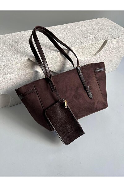 Mia Collection حقيبة يد وكتف نسائية موديل سافورا بلون بني غامق