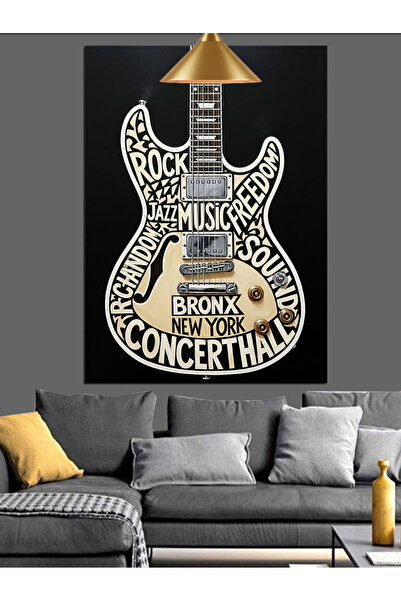 KanvasSepeti Chitară clasică abstractă Pictură în ulei de înaltă calitate tex...