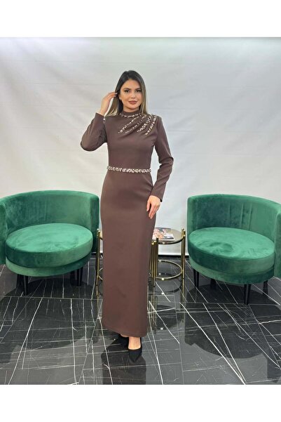 White Corner 3264 TAŞ İŞLEMELİ ÖZEL TASARIM ELBİSE