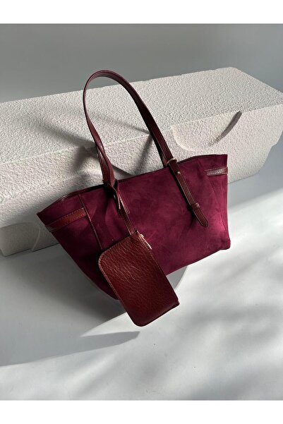 Mia Collection حقيبة يد وكتف نسائية موديل سافورا باللون الأحمر الداكن