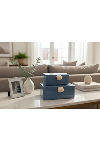 PELLE DESİGN Dekoratif Cam Kutu 2li set Kutu