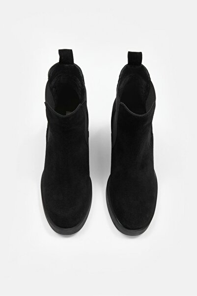 NILUFARR Μπότες με τακούνι από γνήσιο δέρμα Alisha Black Suede