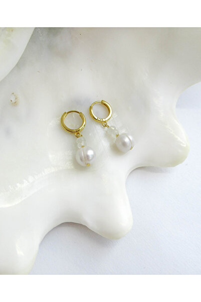 Moonlight Jewelry Cercei „Spre Lună și Perle” – Piatră Lunii și Perlă Cultivată